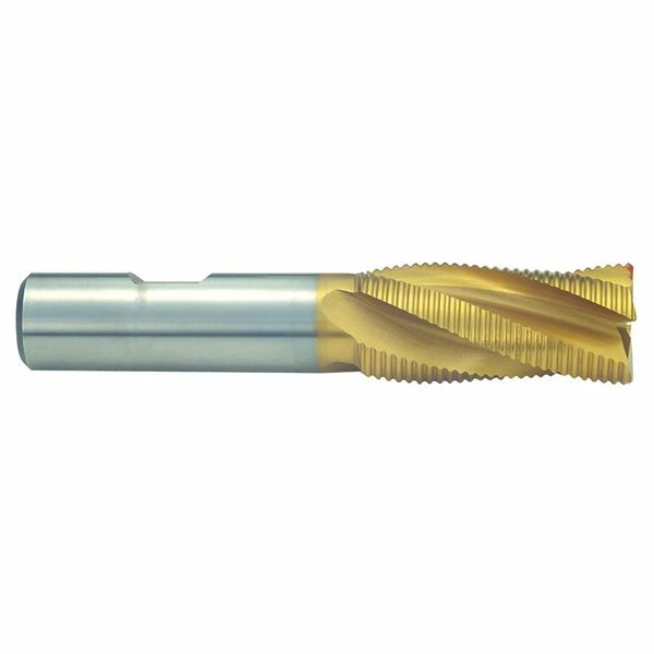 8002-6770 3//4 X 3//4 X 3-7//8/" 4 FLUTE TiN COATED M42 COBALT ROUGHING END MILL