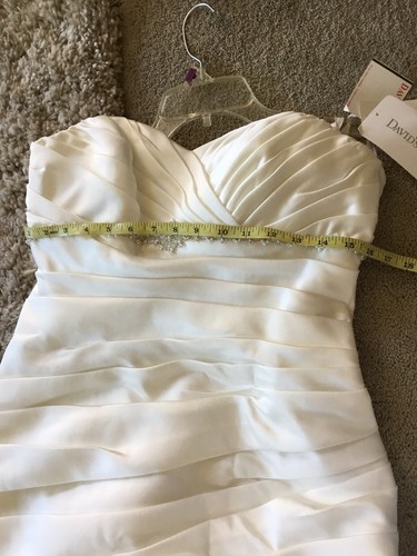 NWT David's Bridal Wedding Dress Strapless Ivory Organza Size 12 A-Line $599 - Picture 11 of 17