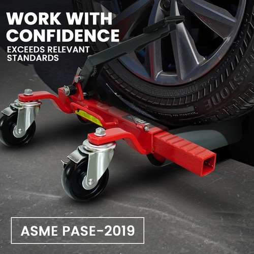 T-REX 1180kg Set of 2 Vehicle Positioning Jacks Ratcheting Car Wheel Dolly Auto - Picture 2 of 12