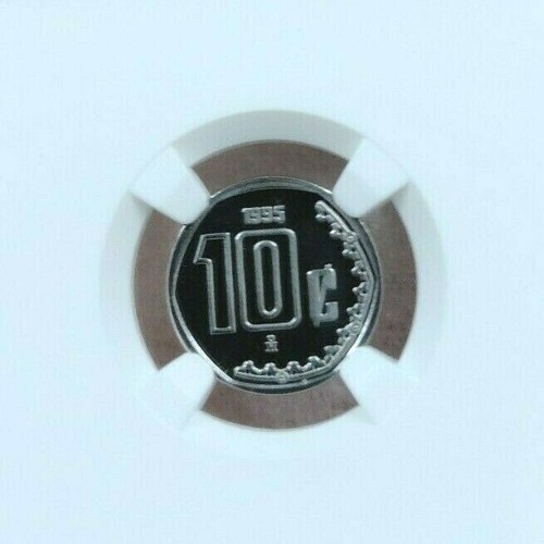 1995 MEXICO 10 CENTAVOS NGC PF 69 ULTRA CAMEO LOW MINTAGE HIGH GRADE SCARCE !!! - Picture 4 of 4