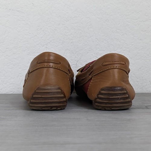 Born Red & Brown Leather Womens Comfort Driving Mocs Slip On Loafers sz 9 - 第 8/9 張圖片