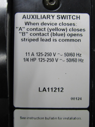 💥SQUARE D 400A CIRCUIT BREAKER 500 VDC 3P LHL3640030DC1616 W/ AUX & SHUNT TRIP - Picture 8 of 8