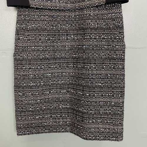 Mini Vestido Tory Burch Deandra Tweed Simulado Detalle Crepé Metálico Plateado Talla 4 - Imagen 5 de 11