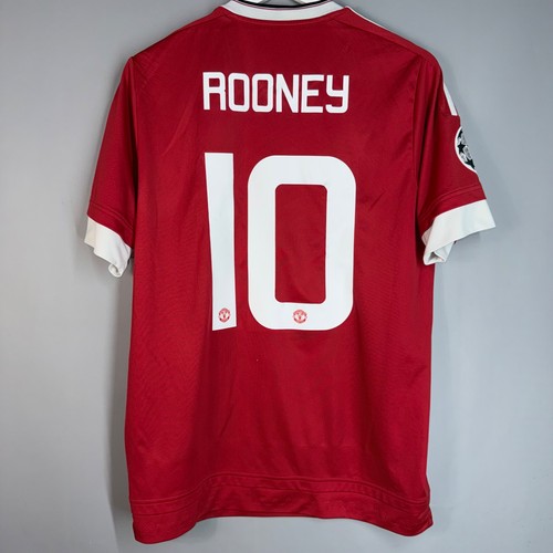 MANCHESTER UNITED ENGLAND 2015/2016 HOME UCL FOOTBALL SHIRT ADIDAS M #10 ROONEY - Picture 1 of 8