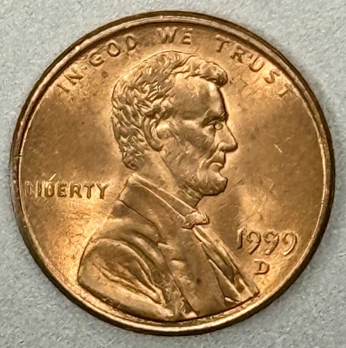 1999 D Münzzeichen zirkuliert vz-Details roter Lincoln Penny
