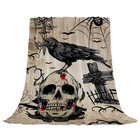 Halloween Throw Blanket King Size Vintage Spooky Skull Blanket for Couch Sofa...