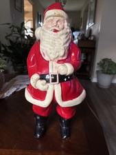 Vintage 1940s Hard Plastic Santa Claus 17" Tall Nice Condition Given Age