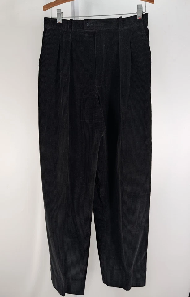 Винтажные вельветовые брюки Saint Laurent Rive Gauche AW 1987 плиссированные Франция 40 - Изображение 2 из 4