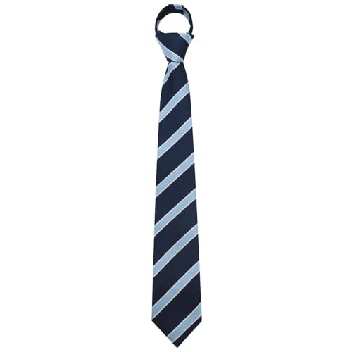 Boys Tie Pre-tied Striped School Ties for Boys/Kids, Navy Blue Striped