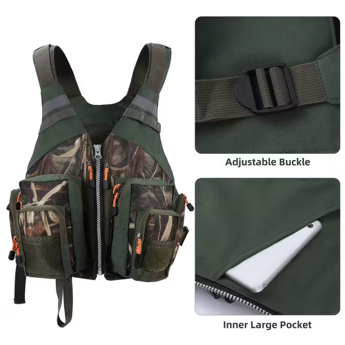 Quick Dry Life Jacket Fishing Waistcoat Multi-pocket Fly Fishing Vest bLACK - Picture 6 of 15