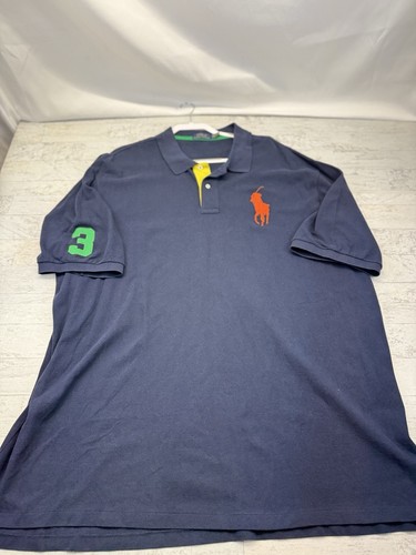 Polo Ralph Lauren Herren Polo Größe 4XLT Big Orange Pony Big 3 Navy Grün Gelb