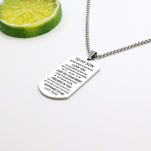 Inspirierende Dog Tag Halskette für Sohn - Gravur Liebe von Mama - Bild 7 von 12