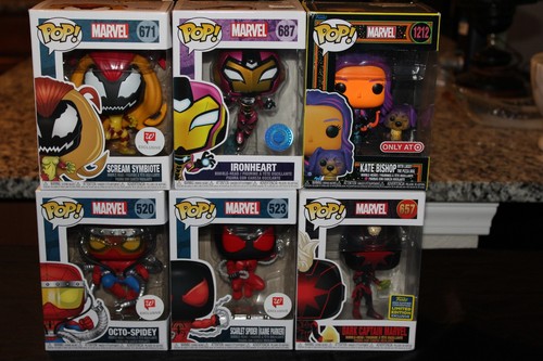Marvel Pop Lotto 6 Dark Capt. Marvel 657, Scream Symbionte 671, Ironheart 687 - Foto 6 di 6