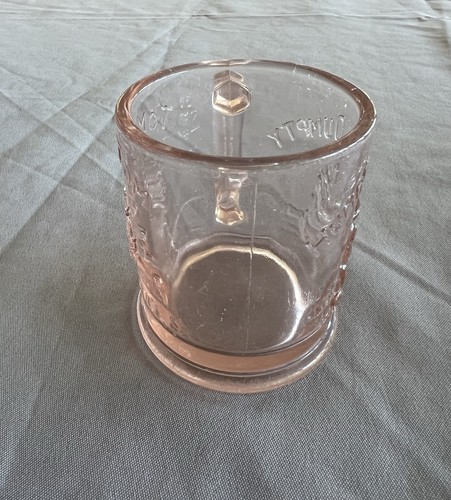 Tazza tazza vetro depressione rosa vintage Humpty Dumpty Tom Tom - Foto 4 di 7
