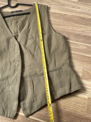 Hannes Roether Cotton Green Olive Vest Size XL - Picture 7 of 8