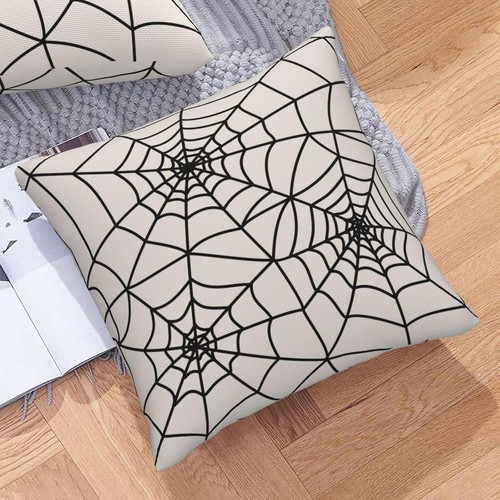 Halloween Pillow Covers 20x20 20" x (Pack of 2), White Spider - Picture 5 of 7
