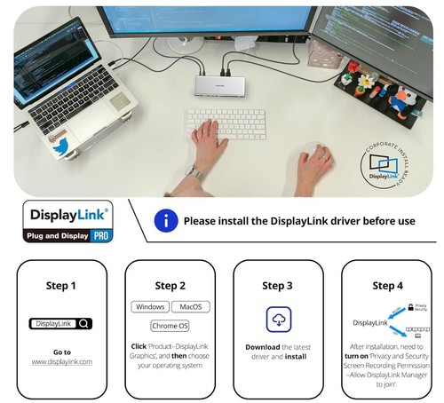 Station d'accueil WAVLINK USB C DisplayLink DL7400 2,5 G Ethernet double 8K@60 Hz quad 4K@60 Hz - Photo 23/23