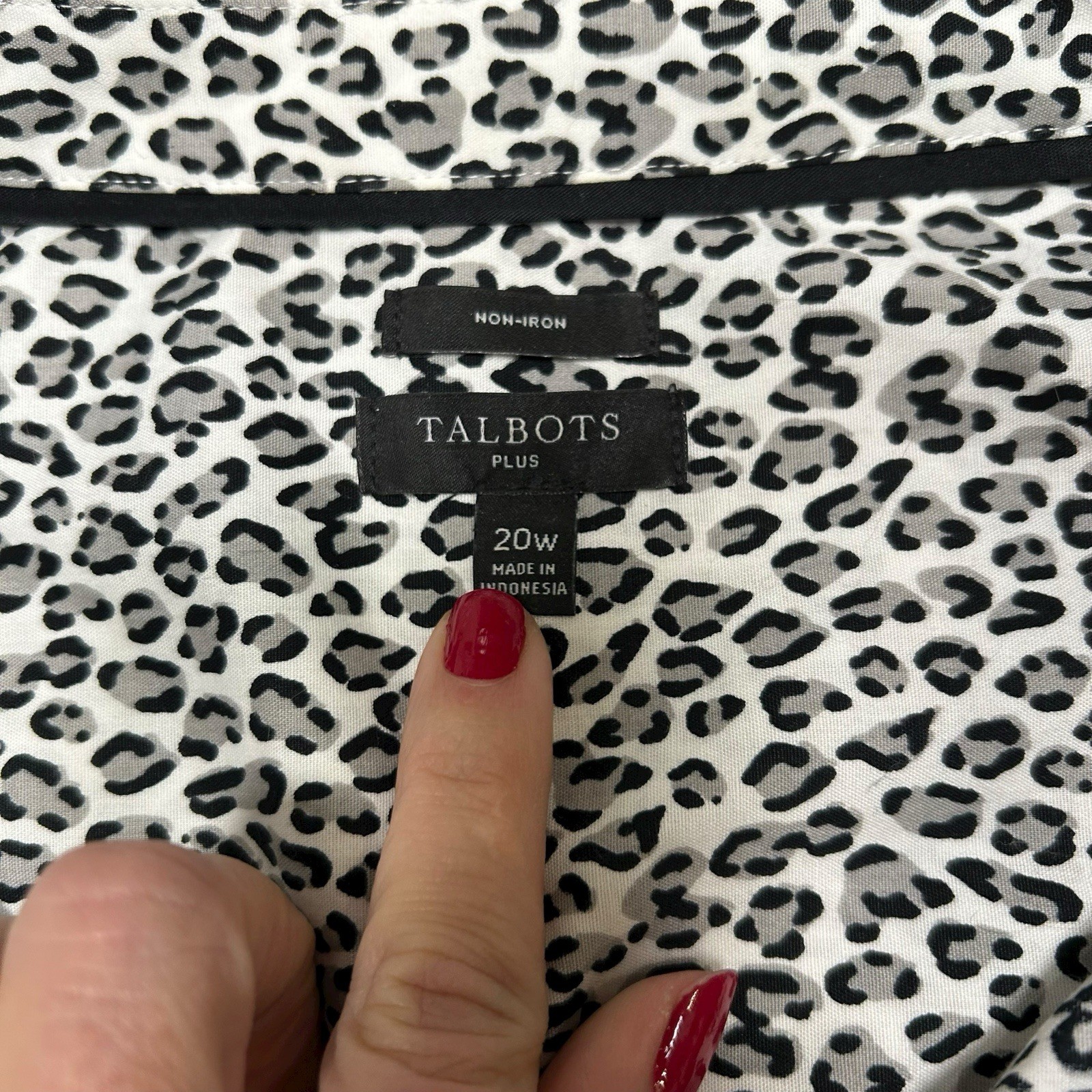 Talbots non iron button up leopard print shirt si… - image 5