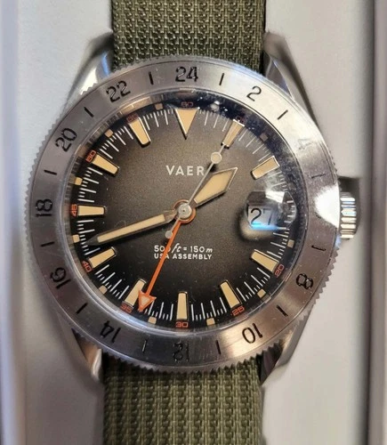 Vaer G2 Huckberry GMT 39mm Swiss Movement Watch - NEW!