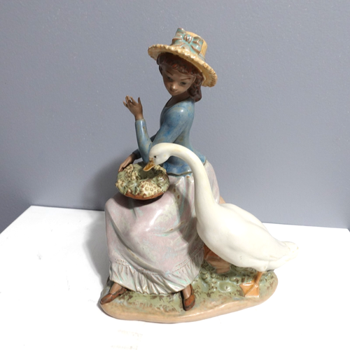 Lladro Porcelain Figurine 12312 Goose Trying To Eat Rare Gres Finish - Picture 7 of 14