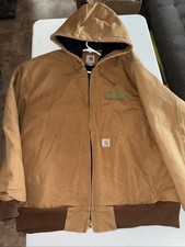 Carhartt Men's XLarge XL Tan Brown Jacket RN 14806 Quilted Interior Heavy Duty