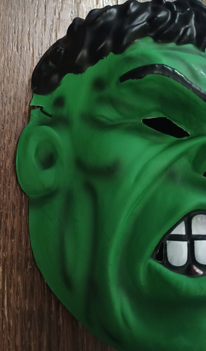 ANGRY Hulk 2003 Halloween Mask Marvel Disguise Vintage Classic Molded cracks - Picture 3 of 13