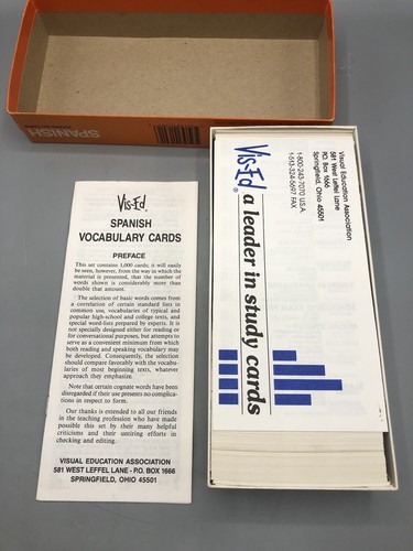 Vintage Vis-Ed Klassische Spanisch Wortschatzkarten 2000 Wörter - Bild 2 von 5