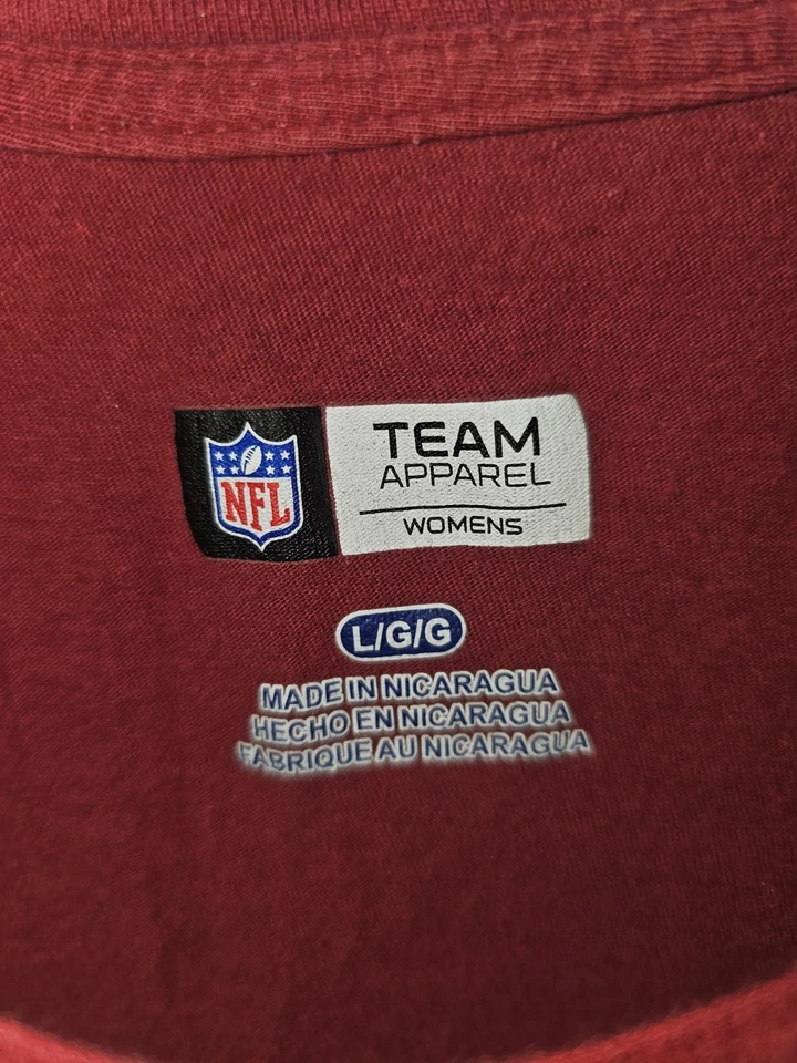 Camiseta Washington Redskins Estilo Antiguo Grande Para Mujer Borgoña Gráfico Logo Foto 4 de 4