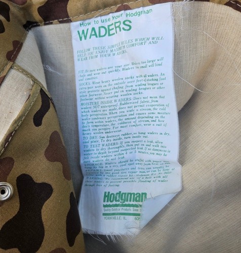 HODGMAN Chest Wader Camouflage WADEWELL Fishing Hunting Outfit Boots Neoprene 9R - Picture 14 of 16