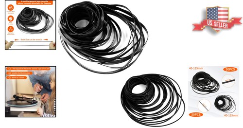 100 Pezzi Cinghie in Gomma per Cassetta - Mix Piatto e Quadrato per Dispositivi Audio - Foto 2 di 9
