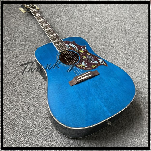 Blue Hummingbird Acoustic Electric Guitar Solid Spruce Top Mahogany w/B1G Pickup