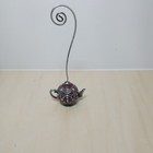 Decorative Teapot Ornament Holder  Stand Rhinestone Embellished Swirl Hook