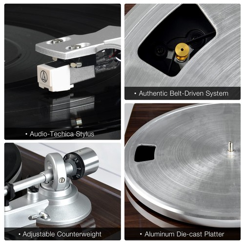 SeeYing Plattenspieler mit Riemenantrieb Bluetooth Vinyl-Schallplattenspieler... - Bild 3 von 9