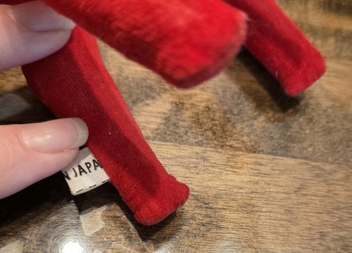 MCM ¿De colección? Navidad Rojo Verde Terciopelo Reno Años 50/60 Japón 2 Posables - Imagen 9 de 16