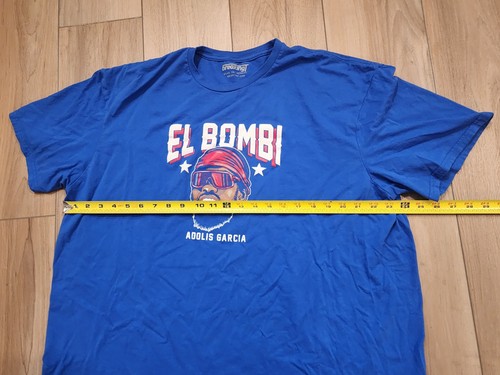 ADOLIS GARCÍA: EL BOMBI Texas Rangers MLB Baseball Blue T-shirt Size 2XL Tee - Picture 4 of 5