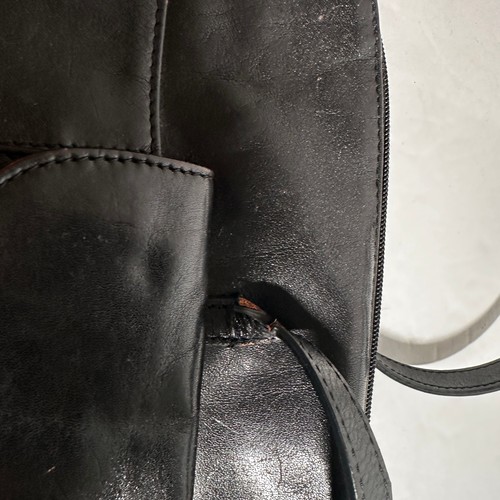 Hobo Black Leather Shoulder Tote Bag Briefcase – 16" Wide – Vintage Work Bag - Picture 7 of 9