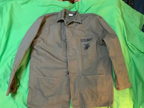 Retro WW2 USMC Utility Field Military fatigue jacket herringbone cotton