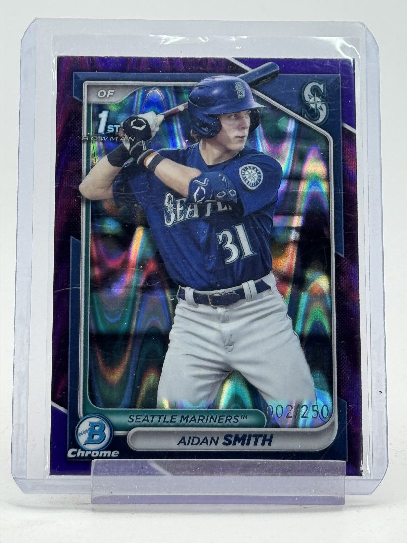 AIDAN SMITH 2024 BOWMAN CHROME 1ST PURPLE RAYWAVE /250 Q4362