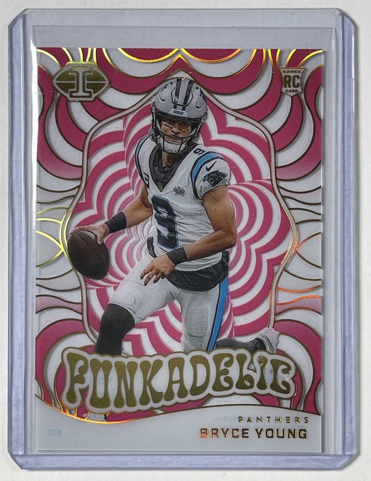 BRYCE YOUNG 2023 PANINI ILLUSIONS #13 ROOKIE FUNKADELIC PINK RC 245/399 PANTHERS