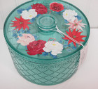 Pioneer Woman Wishful Winter Holiday Treat Container Round Mint Green Floral New