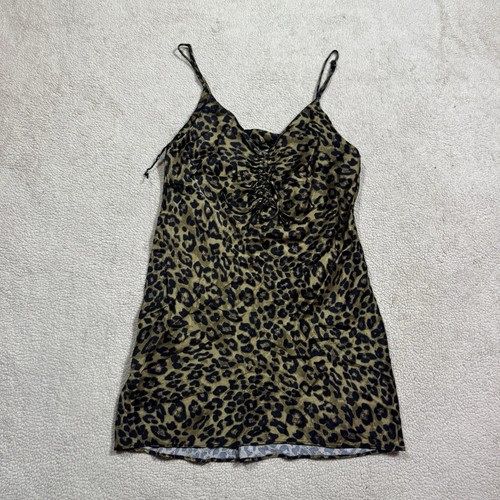 Zara Dress Womens Small Animal Leopard Print Mini Sleeveless Spaghetti Straps