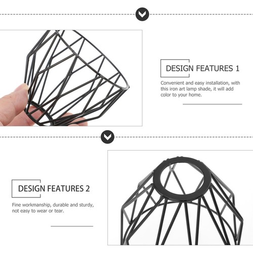 Wrought Iron Lampshade Hanging Ceiling Light Pendant Cover Wire Shades - Picture 11 of 12