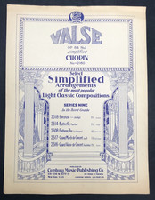 1923 VALSE Op 64 No 1 Valse du Petit Chien Chopin Simplified Sheet Music Piano