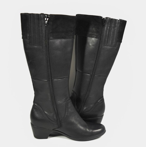 Botas hasta la rodilla Clarks Bendables de cuero negro con hebilla 62752 talla 8M - Imagen 5 de 8