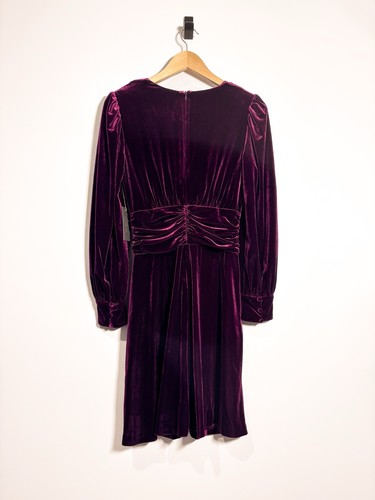 Vince Camuto weinrot Samt Twist Front Langarm Kleid Größe 8 - Bild 5 von 7