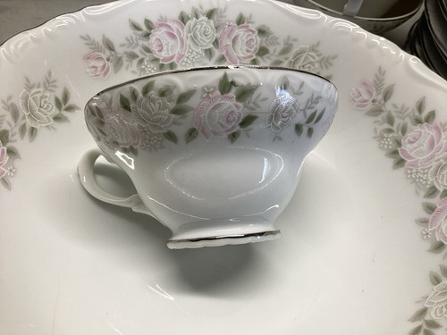 6 Place Setting Of Sheffield china 501 Large Platter 1970’s Dinner Plates - Picture 7 of 10