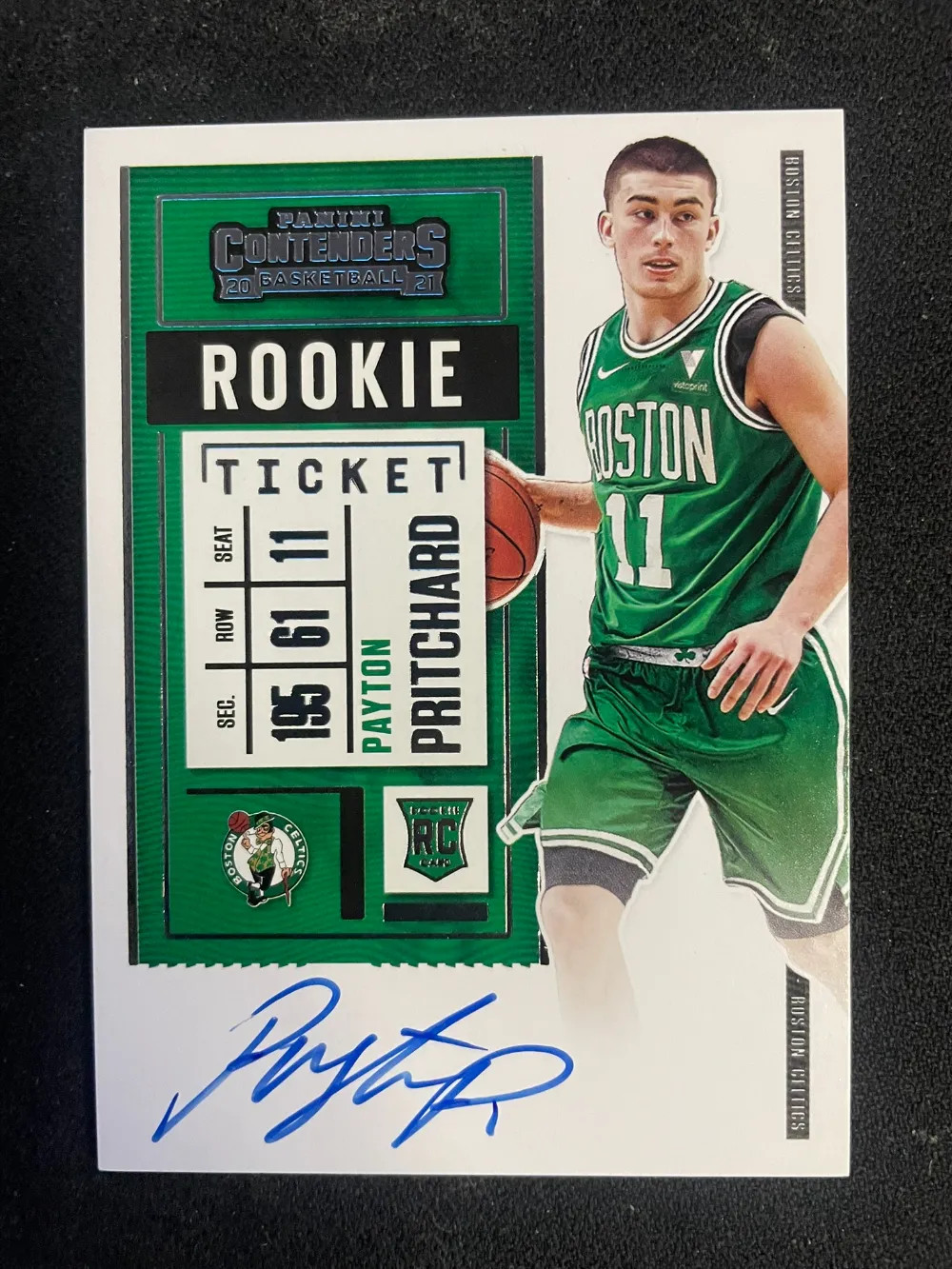 2020-21 Panini Contenders Rookie Ticket Payton Pritchard RC Autograph #124