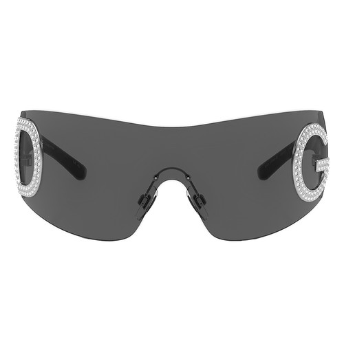 Dolce & Gabbana DG 2298B 05/87 Sonnenbrille schwarz Metallschild graue Gläser - Bild 2 von 3