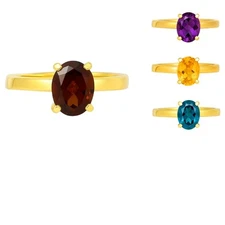 18K Gold Over Brass Oval Cut Gemstones Ring Jewelry Size 5-8 RM-1019 TGR1057
