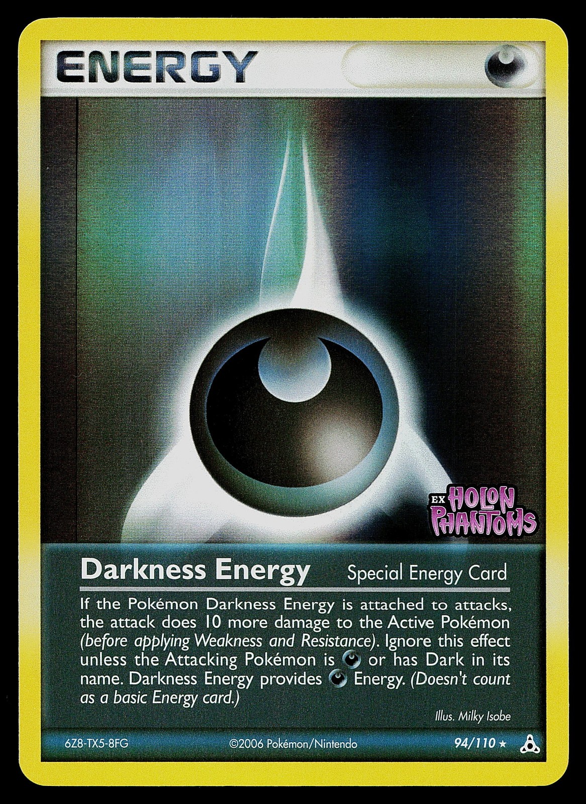 Pokemon Card - Darkness Energy Holon Phantoms 94/110 Reverse Holo Stamped